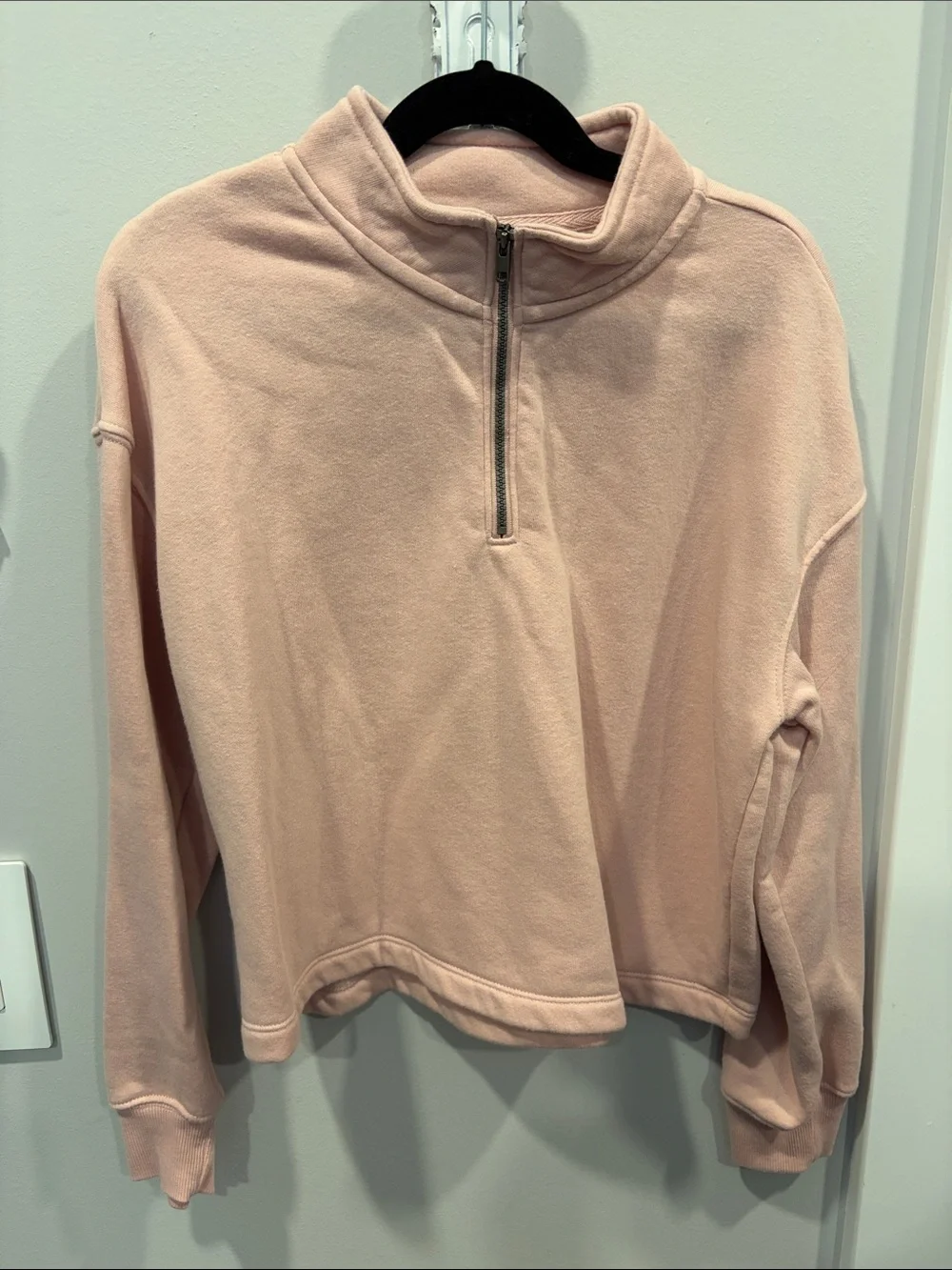 Old Navy Pink Half-Zip Pullover Sweatshirt